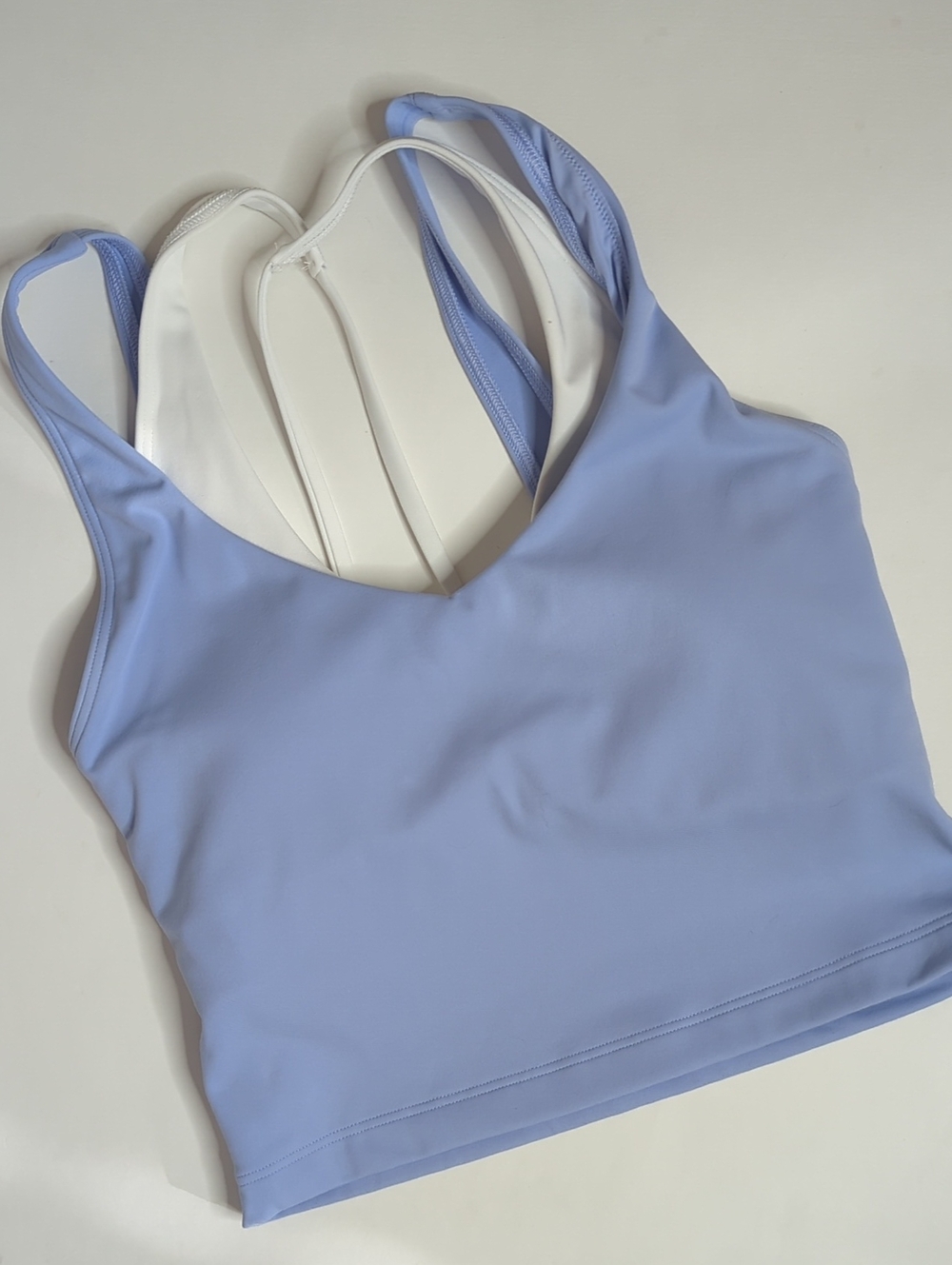 Gilly Hicks Active Boost Layered Crop Tank Strappy Bra Top Purple White XS
